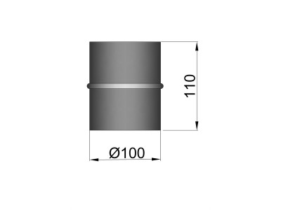Pelletkachelpijp 1.2mm 100 koppelmof M/M zwart