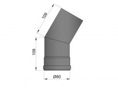 Pelletkachelpijp 1.2mm 80 bocht 30° zwart